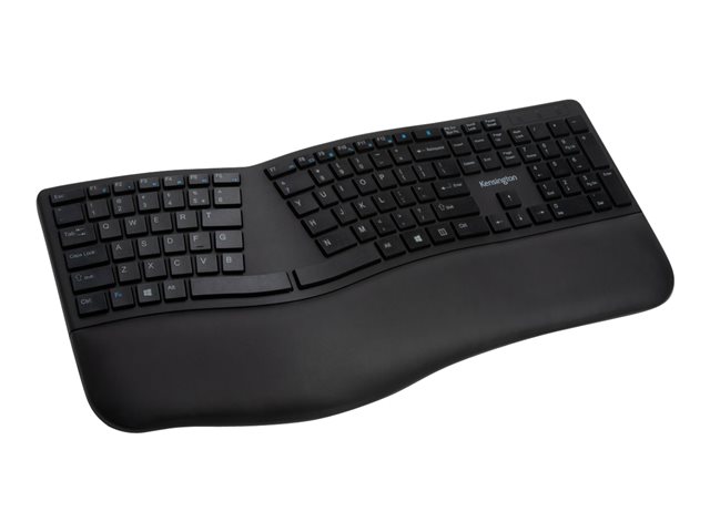 Kensington Pro Fit Ergo Wireless Keyboard - Keyboard - wireless - 2.4 GHz, Bluetooth 4.2 - French - black