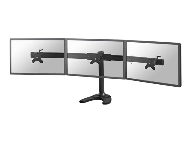 Neomounts FPMA-D700DD3 - Stand - for 3 LCD displays - black - screen size: 10\"-27\" - desktop stand, grommet, desk-mountable