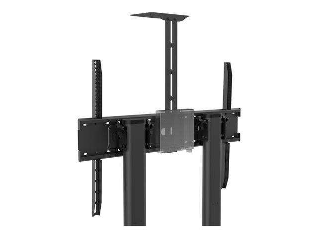 VISION Professional Display Floor Stand - LIFETIME WARRANTY - Steel Cart fits display 55-100\" with VESA sizes up to 800 x 600 - Crank handle adjusts height - Tilt adjustment - Large shelf for laptop or video bar included - VC shelf included - 100 mm