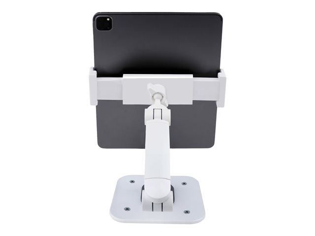 StarTech.com Adjustable Tablet Stand for Desk, Desk/Wall Mountable, Supports Up to 2.2lb, Universal Tablet Stand Holder for Desk, Articulating Tablet Mount with Pivot/Swivel/Rotate - Ergonomic Tablet Stand (ADJ-TABLET-STAND-W) - Stand - for tablet - aluminium and steel - white - screen size: 4.7\"-12.9\" - wall-mountable, desk-mountable