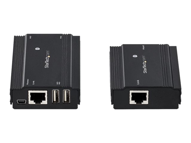 StarTech.com 4 Port USB 2.0 Extender Hub over Single CAT5e/CAT6 Ethernet Cable (RJ45), 330ft (100m), USB Extender Adapter, Externally Powered, 480 Mbps, Metal USB Extender Kit - Power/Link LEDs (USB2004EXT100) - USB extender - USB 2.0 - over CAT 5e/6