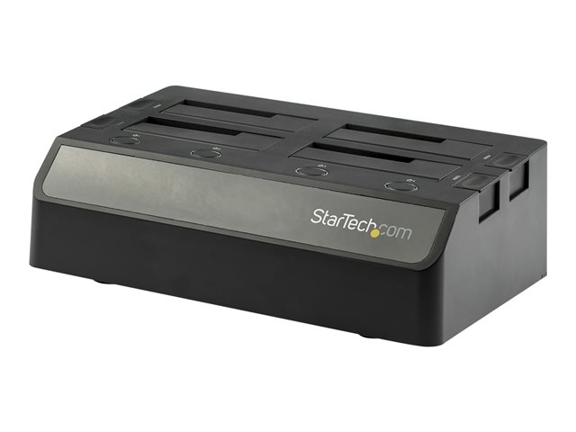 StarTech.com 4-Bay USB 3.1 to SATA Hard Drive Docking Station, 10Gbps USB Hard Drive Dock, External 2.53.5 SATA III (6Gbps) SSDHDD Docking Station, Hot-Swap Hard Drive Bay - Dual 60mm Fans, Top-Loading - Storage enclosure - 2.5\" / 3.5\" shared - SATA 6Gb/s - USB 3.1 (Gen 2) - black