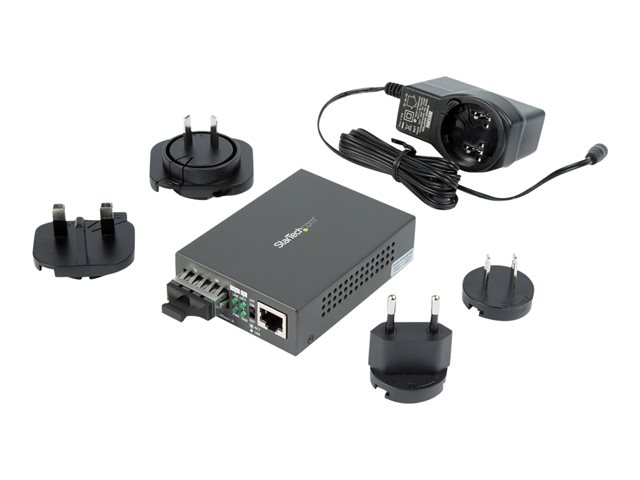 StarTech.com Singlemode (SM) SC Fiber Media Converter for 10/100/1000 Network, 10km, Gigabit Ethernet, 1310nm, w/ Auto Negotiation, Gigabit Ethernet to Single Mode (SMF) SC Fiber Converter - Ethernet Over Fiber (MCMGBSCSM10) - Fibre media converter - 1GbE - over fibre optic - 1000Base-LX, 100Base-TX, 1000Base-T - RJ-45 / SC single-mode - up to 10 km - 1310 nm