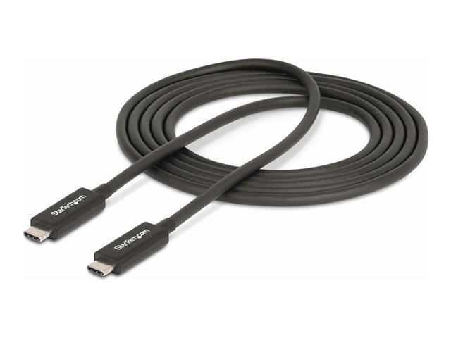 StarTech.com 6ft (2m) Active Thunderbolt 4 Cable, 40Gbps, 100W PD, 4K/8K, Intel Certified, Compatible w/Thunderbolt 3/USB 3.2/DisplayPort (A40G2MB-TB4-CABLE) - USB cable - 24 pin USB-C (M) to 24 pin USB-C (M) - USB 3.2 Gen 2 / USB4 / Thunderbolt 3 / Thunderbolt 4- / DisplayPort 1.4a - 2 m - active, USB Power Delivery (100W), up to 40 Gbps data transfer rate, 8K60Hz support, 4K60Hz support - black