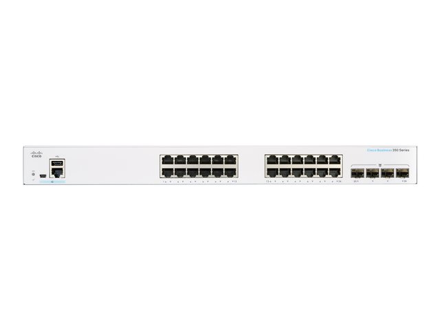 Cisco Business 350 Series 350-24T-4G - Switch - L3 - Managed - 24 x 10/100/1000 + 4 x SFP - rack-mountable