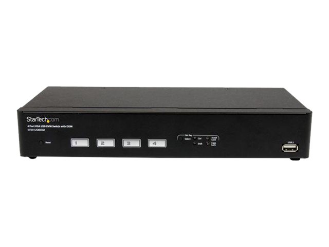 StarTech.com 4 Port USB VGA KVM Switch with DDM Fast Switching and Cables - KVM / USB switch - 4 x KVM / USB - 1 local user - desktop