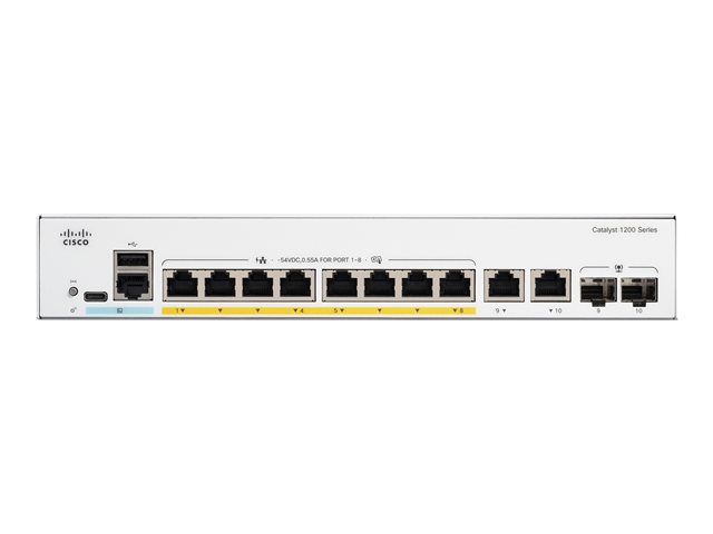 Catalyst 1200 8-port GE Full PoE 2x1G