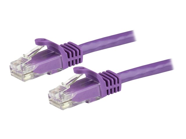 StarTech.com 1.5m CAT6 Ethernet Cable, 10 Gigabit Snagless RJ45 650MHz 100W PoE Patch Cord, CAT 6 10GbE UTP Network Cable w/Strain Relief, Purple, Fluke Tested/Wiring is UL Certified/TIA - Category 6 - 24AWG (N6PATC150CMPL) - Patch cable - RJ-45 (M) to RJ-45 (M) - 1.5 m - UTP - CAT 6 - snagless - purple