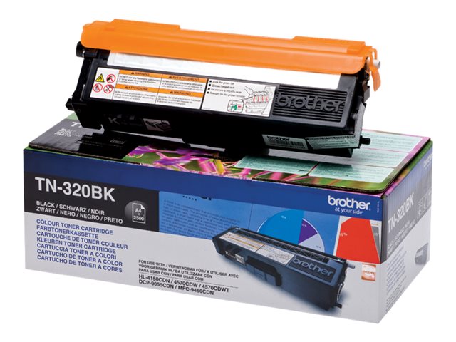 Brother TN320BK - Black - original - toner cartridge - for Brother DCP-9055, DCP-9270, HL-4140, HL-4150, HL-4570, MFC-9460, MFC-9465, MFC-9970