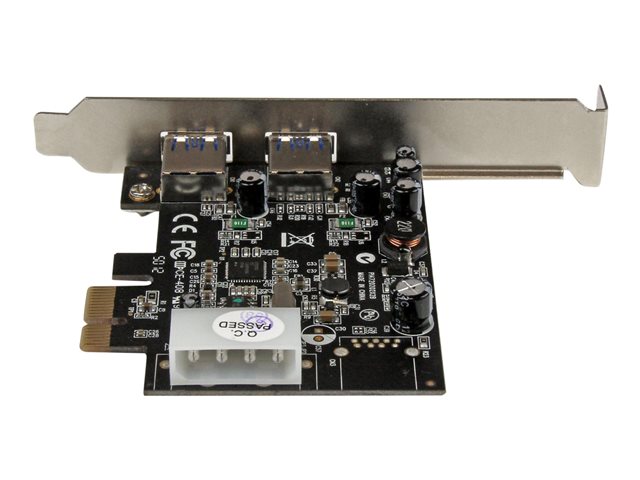 StarTech.com 2 Port PCI Express (PCIe) SuperSpeed USB 3.0 Card Adapter with UASP - LP4 Power - Dual Port USB 3 PCIe Controller (PEXUSB3S25) - USB adapter - PCIe - USB 3.0 x 2 - for P/N: CFASTRWU3, S251SMU33EP, ST103008U2C, ST53004U1C, ST7300U3M, ST93007U2C, UNI251BMU33