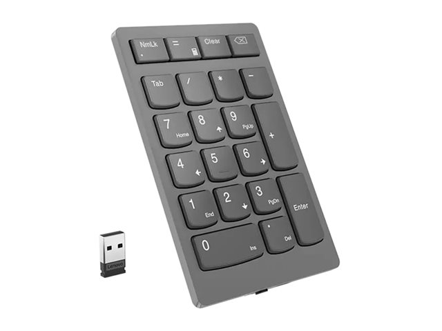 Lenovo Go Wireless Numeric Keypad - Keypad - wireless - 2.4 GHz - key switch: Scissor-Key - storm grey - retail