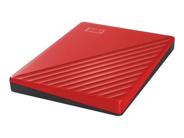 WD My Passport WDBYVG0020BRD - Hard drive - encrypted - 2 TB - external (portable) - USB 3.2 Gen 1 - 256-bit AES - red