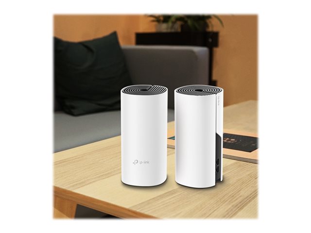 TP-Link DECO M4 - V2 - - Wi-Fi system - (2 routers) - up to 3,800 sq.ft - mesh - 1GbE - Wi-Fi 5 - Dual Band