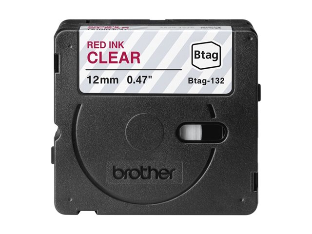 Brother BTAG-132 - Red on clear - Roll (1.2 cm x 4 m) 1 cassette(s) hanging box - label tape