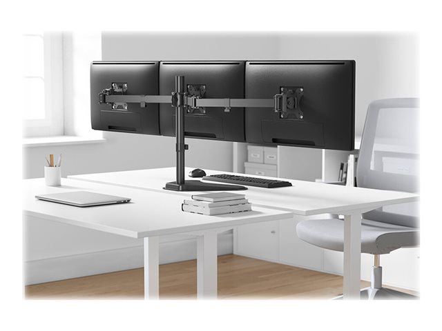 Neomounts FPMA-D550DD3 - Stand - full-motion - for 3 monitors - black - screen size: 13\"-27\" - desktop