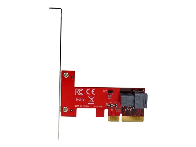 StarTech.com 4-Lane PCI Express to SFF-8643 Adapter for PCIe NVMe U.2 SSD - U.2 2.5\" NVMe SSD Adapter (PEX4SFF8643) - Interface adapter - 2.5\" - Expansion Slot to U.2 - SAS 12Gb/s - PCIe x4 - red