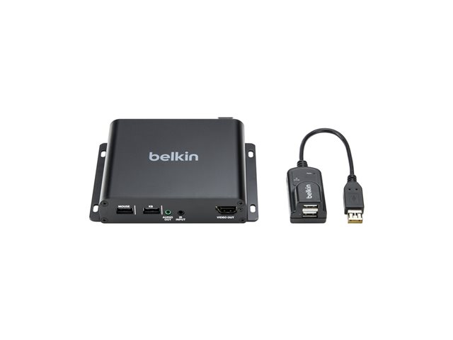 Belkin - KVM / audio extender - receiver - HDMI, DisplayPort - over fibre optic - USB - 6 ports - up to 300 m - TAA Compliant