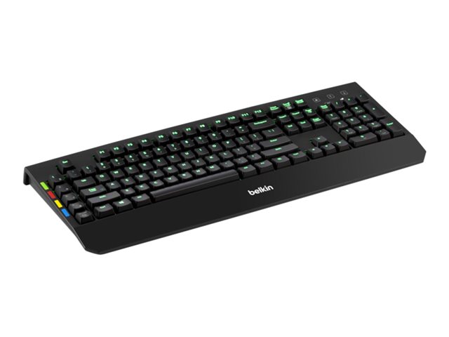 Belkin KVM Remote Control with Integrated Keyboard - Keyboard - backlit - USB - black - TAA Compliant