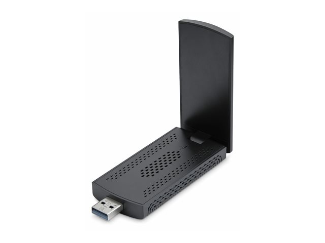 StarTech.com Wi-Fi 6E USB Adapter/Dongle, For Desktop/Laptop PC, Wireless NIC w/Foldable Antenna, WiFi Adapter Supports 802.11 b/g/n/ac/ax, 2.4/5/6 GHz Network Compatible - Network adapter - USB 3.0 - Wi-Fi 6E - black