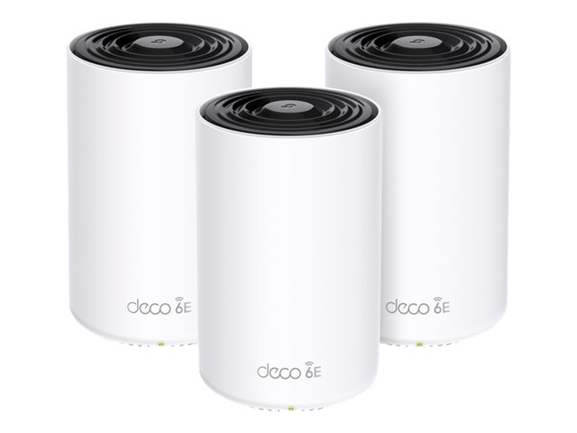 TP-Link Deco XE75 Pro V1 - Wi-Fi system - (3 routers) - up to 7,200 sq.ft - mesh 1GbE, 2.5GbE - Wi-Fi 6E - Wi-Fi 6 - Multi-Band
