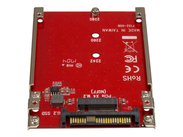 StarTech.com M.2. PCI-e NVMe to U.2 (SFF-8639) Adapter - Not Compatible with SATA Drives or SAS Controllers - For M.2 PCIe NVMe SSDs - PCIe M.2 Drive to U.2 Host Adapter - M2 SSD Converter (U2M2E125) - Interface adapter - M.2 - M.2 Card - U.2 - red