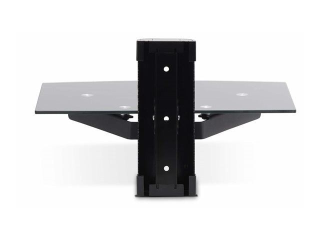 StarTech.com Floating Wall-Mounted AV Shelf, Adjustable Height Shelf For Under TV, Organize A/V Equipment On Black Tempered Glass Shelf - Shelf - for audio/video components - aluminium, steel, plastic - black - wall-mountable