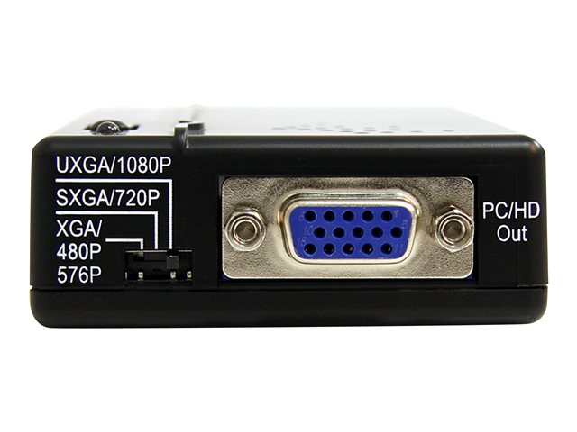 StarTech.com Composite and S-Video to VGA Video Scan Converter - composite to VGA - scan Converter - s-Video to VGA (VID2VGATV2) - Video converter - composite video, S-video - component video, VGA - black - for P/N: SVA5M3NEUA