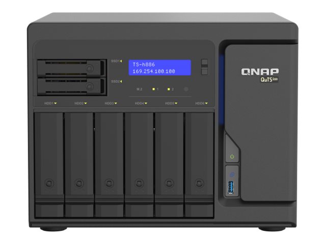 QNAP TS-h886 - NAS server - 8 bays - SATA 6Gb/s - RAID RAID 0, 1, 5, 6, 10, 50, JBOD, 60, RAID TP, TM - RAM 8 GB - 2.5 Gigabit Ethernet - iSCSI support
