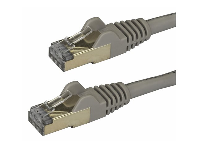 StarTech.com 1.5m CAT6A Ethernet Cable, 10 Gigabit Shielded Snagless RJ45 100W PoE Patch Cord, CAT 6A 10GbE STP Network Cable w/Strain Relief, Grey, Fluke Tested/UL Certified Wiring/TIA - Category 6A - 26AWG (6ASPAT150CMGR) - Patch cable - RJ-45 (M) to RJ-45 (M) - 1.5 m - STP - CAT 6a - snagless, molded - grey