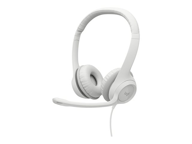 Logitech H390 - Headset - on-ear - wired - USB-A - off-white