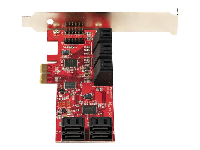 StarTech.com SATA PCIe Card, 10 Port PCIe SATA Expansion card, 6Gbps SATA Card, Low/Full Profile, Stacked SATA Connectors, ASM1062 Non-Raid SATA Controller Card / Adapter - PCI Express to SATA Converter - Storage controller - SATA 6Gb/s - low profile