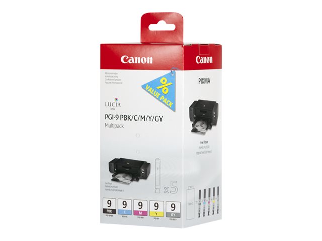PGI-9 PBK/C/M/Y/GY MULTI PACK INK