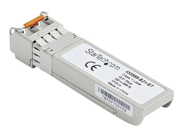 StarTech.com HPE 455889-B21 Compatible SFP+ Module, 10GBASE-LRM, 10GbE Multi Mode Fiber Optic Transceiver (MMF), 10GE Gigabit Ethernet SFP+, LC 200m, 1310nm, DDM, HPE BladeSystem, c-Class - Lifetime Warranty (455889-B21-ST) - SFP+ transceiver module (equivalent to: HP 455889-B21) - 10 GigE - 10GBase-LRM - LC multi-mode - up to 200 m - 1310 nm - for HP 10Gb, NC522SFP, NC524SFP, HPE 6120XG, Virtual Connect Flex-10
