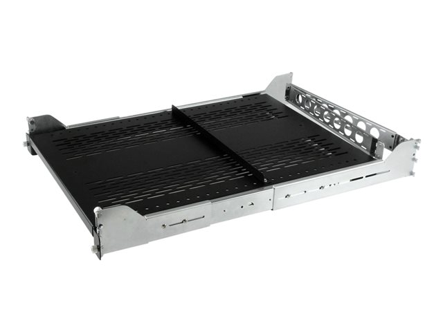 StarTech.com 2U Vented Sliding Server Rack Shelf w/ Cable Management Arm - 27.7 to 31.6in Adjustable Mounting Depth - 50lb - 24in Deep - Rack shelf - black - 2U - 19\" - for P/N: RK1233BKM, RK2433BKM, RK2537BKM, RK3236BKF, RK4236BKB, RK4242BK24, RK4242BK30