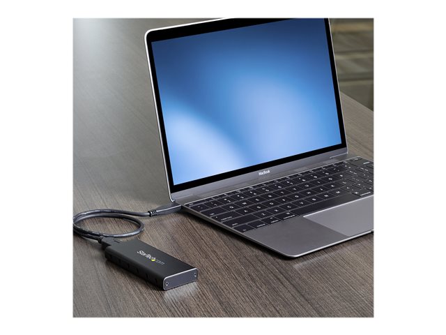 StarTech.com M.2 SSD Enclosure for M.2 SATA SSDs - USB 3.1 (10Gbps) with USB-C Cable - External Enclosure for USB-C Host - Aluminum (SM21BMU31C3) - Storage enclosure - M.2 - SATA 6Gb/s - USB 3.1 (Gen 2) - black, silver - for P/N: TBLT3MM1MA, TBLT3MM2M, TBLT3MM2MA