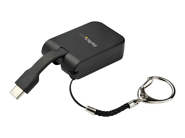 StarTech.com Compact USB C to HDMI Adapter, 4K 30Hz USB Type-C to HDMI 1.4 Video Display Converter with Keychain Ring, USB-C DP Alt Mode to HDMI Monitor Dongle, Thunderbolt 3 Compatible - USB-C Keychain Adapter (CDP2HDFC) - Adapter - 24 pin USB-C male to HDMI female - black - 4K support