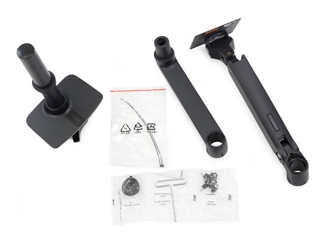 Ergotron - Mounting kit (articulating arm, tall pole, 2-piece desk clamp) - for Monitor - aluminium - matte black - screen size: up to 34\" - desk-mountable