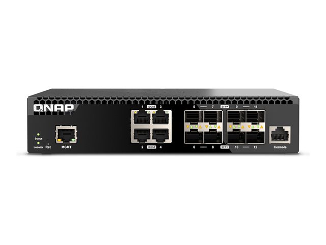 QNAP QSW-M3212R-8S4T - Switch - Managed - 4 x 100/1000/2.5G/5G/10GBase-T + 8 x 10Gb Ethernet SFP+ - rack-mountable