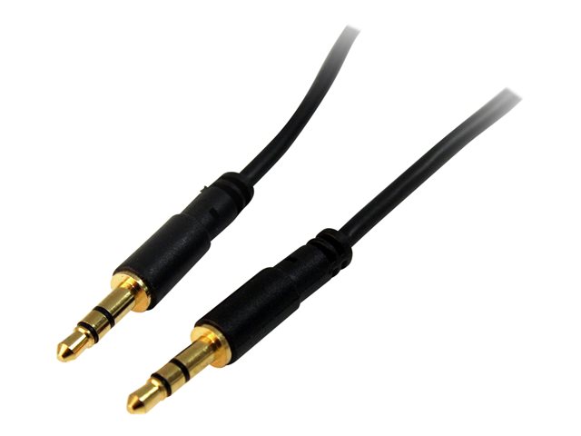 StarTech.com 15 ft. (4.6 m) 3.5mm Audio Cable - 3.5mm Slim Audio Cable - Gold Plated Connectors - Male/Male - Aux Cable (MU15MMS) - Audio cable - mini-phone stereo 3.5 mm male to mini-phone stereo 3.5 mm male - 4.6 m - black - for P/N: KITBXAVHDPEU, KITBXAVHDPNA, KITBXAVHDPUK, KITBXDOCKPEU, KITBXDOCKPNA, KITBXDOCKPUK