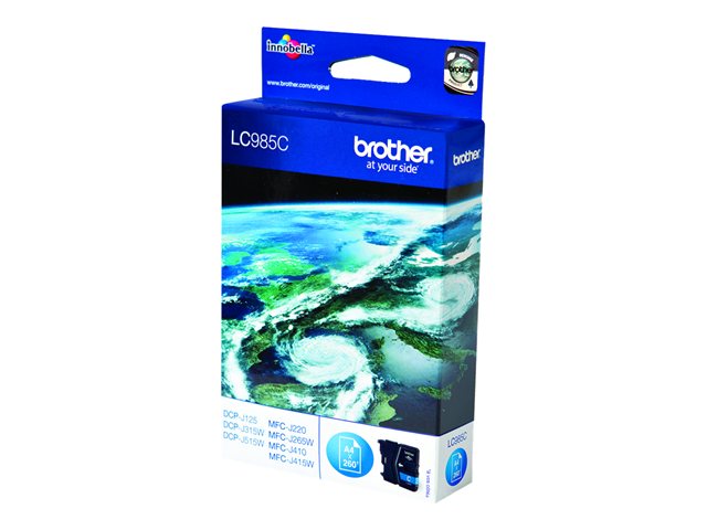 Brother LC985C - Cyan - original - ink cartridge - for Brother DCP-J125, DCP-J140, DCP-J315, DCP-J515, MFC-J220, MFC-J265, MFC-J410, MFC-J415