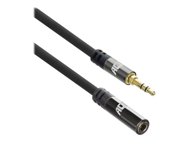 ACT - Verlengkabel voor audio - mini-phone stereo 3.5 mm male naar mini-phone stereo 3.5 mm female - 5 m - beschermd - zwart