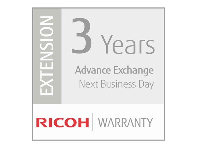 Ricoh Scanner Service Program 3 Year Extended Warranty for Fujitsu Workgroup Scanners - Extended service agreement (extension) - replacement - 3 years - shipment - 8x5 - response time: NBD - for Fujitsu fi-7030, 7140, 7160, 7240, 7260, 7300NX, 800R, 8040, 8150, 8170, 8250, 8270