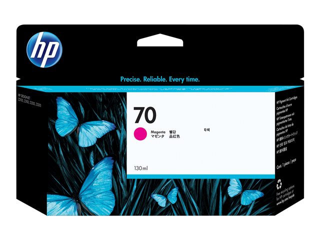 HP 70 - 130 ml - magenta - original - DesignJet - ink cartridge - for DesignJet HD Pro MFP, T120, Z2100, Z3100, Z3100ps, Z3200, Z3200ps, Z5200, Z5400