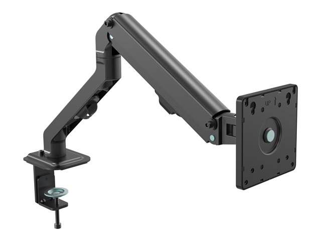 VISION Monitor Desk Arm Mount - LIFETIME WARRANTY - fits display 10-34\" with VESA sizes 75 x 75 or 100 x 100 - double-articulated - clamp or grommet to desk - rotate to portrait - smart spring-assisted weight balancing system - maximum reach 463 mm / 18.2\" - SWL 7 kg / 15 lb - matt black