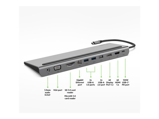 Belkin CONNECT 11-in-1 - Multiport dock - USB-C - VGA, HDMI, DP - 1GbE