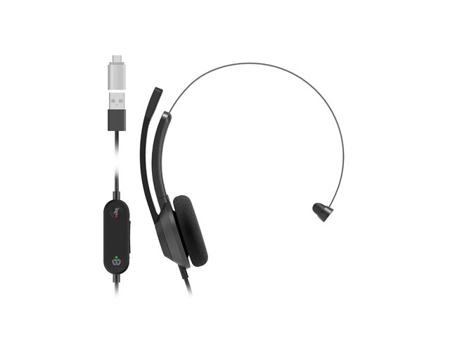 Headset321 WrdSngl OnEarCarbnBlack USB-C