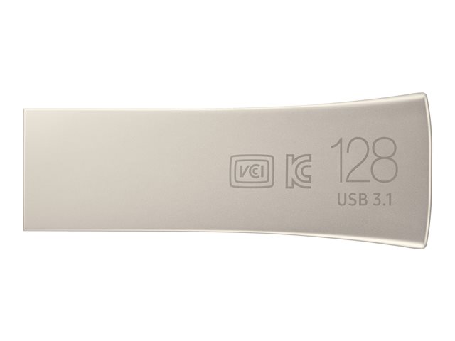 Samsung BAR Plus MUF-128BE3 - USB flash drive - 128 GB - USB 3.1 Gen 1 - champagne silver