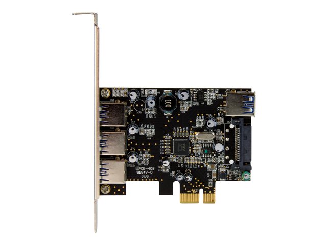 StarTech.com 4 Port PCI Express USB 3.0 Card - 3 External and 1 Internal - Native OS Support in Windows 8 and 7 - Standard and Low-Profile (PEXUSB3S42) - USB adapter - PCIe 2.0 low profile - USB 3.0 x 4 - for P/N: CFASTRWU3, ST1030USBM, ST43004UA, ST