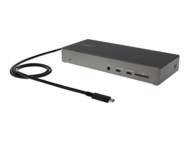 StarTech.com USB C Dock - Triple 4K Monitor USB Type-C Docking Station - 100W Power Delivery - DP 1.4 Alt Mode & DSC, 2x DisplayPort 1.4/HDMI 2.0 - 6xUSB (2x 10Gbps) - Windows/Chrome - Docking station - USB-C - 2 x DP, HDMI - 1GbE - 100 Watt