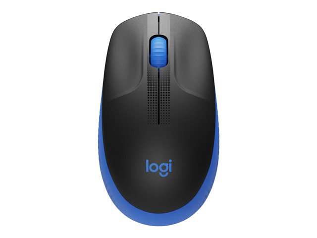 Logitech M190 - Mouse - optical - 3 buttons - wireless - USB wireless receiver - blue